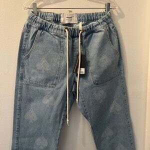 Free People One Teaspoon ACED SHABBIES Drawstring Best Blue Boyfriend Jean NEW S